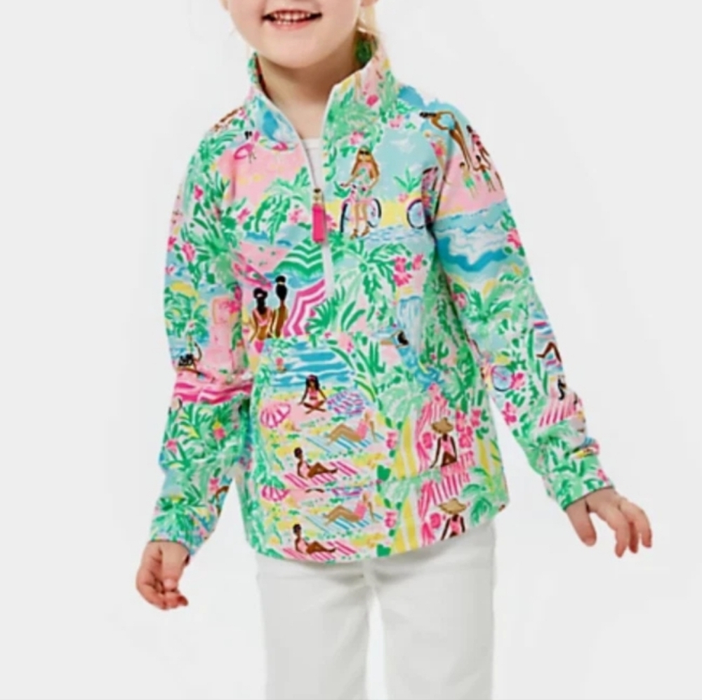 Lilly Pulitzer Little Skipper Popover Jacket Let's Get Together - Girl's - XL